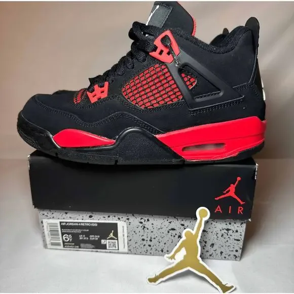 Size 6.5 - Nike Air Jordan 4 Retro GS Red Thunder